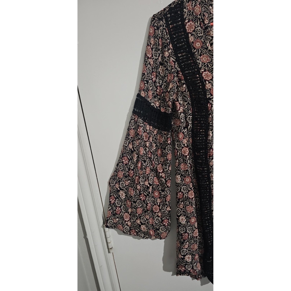 Knox Rose Swing Dress Womens M Lagenlook Bohemian‎ Cottagecore Floral Crotchet - Picture 4 of 11